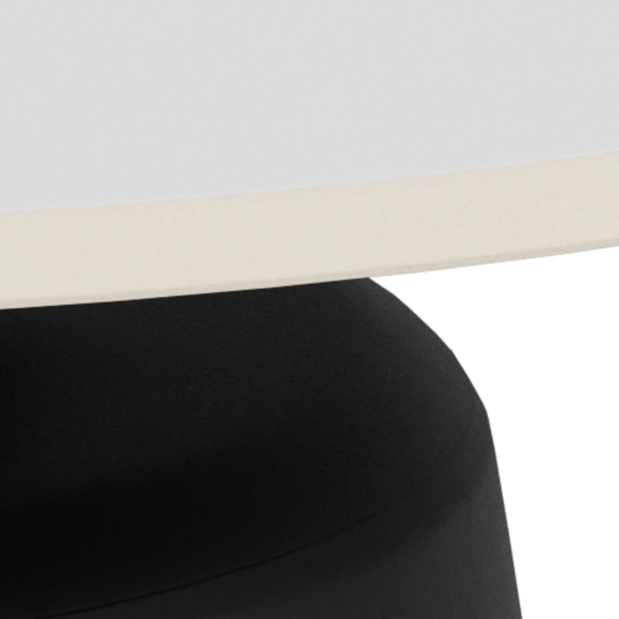 Table basse SANTORINI Ø 70 cm blanc/noir/céramique