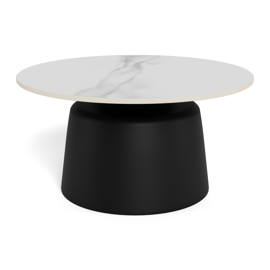 Table basse SANTORINI Ø 70 cm blanc/noir/céramique