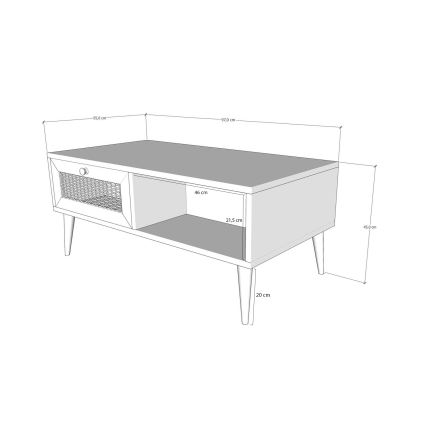 Table basse SIDYMA 45x97 cm marron