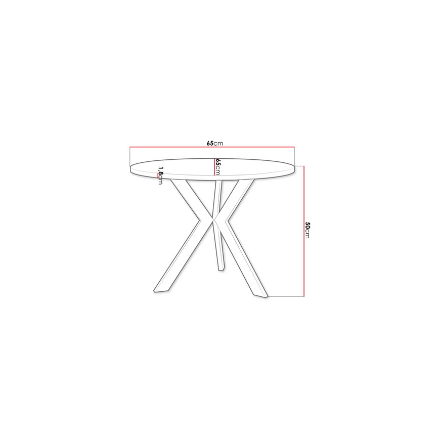 Table basse STK 50x65 cm noir/blanc