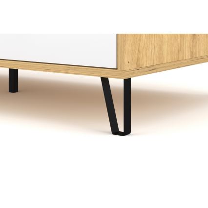 Table basse SULA chêne artisan/blanc
