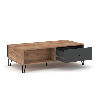 Table basse SULA chêne craft/noir