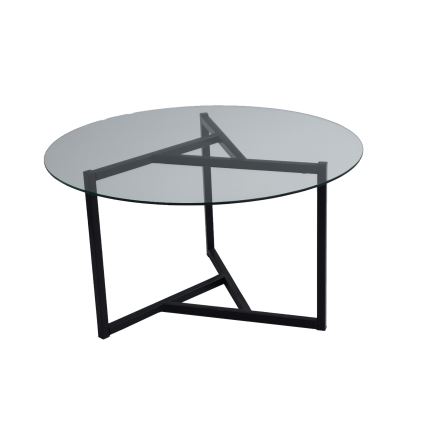 Table basse TRIO 42x75 cm transparente/noire