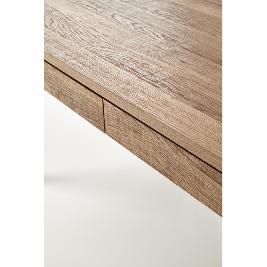 Table basse TULUZA 41x120 cm doré noyer/noir