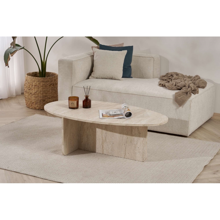 Table basse VARUM 120 x 65 cm en travertin