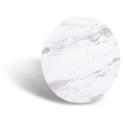 Table basse VERTIGO 50x60 cm chrome brillant/blanc