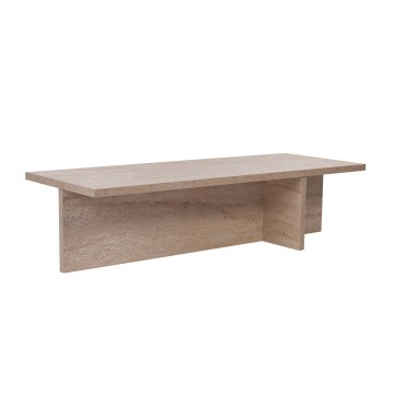 Table basse VERUM 120 x 45 cm en travertin