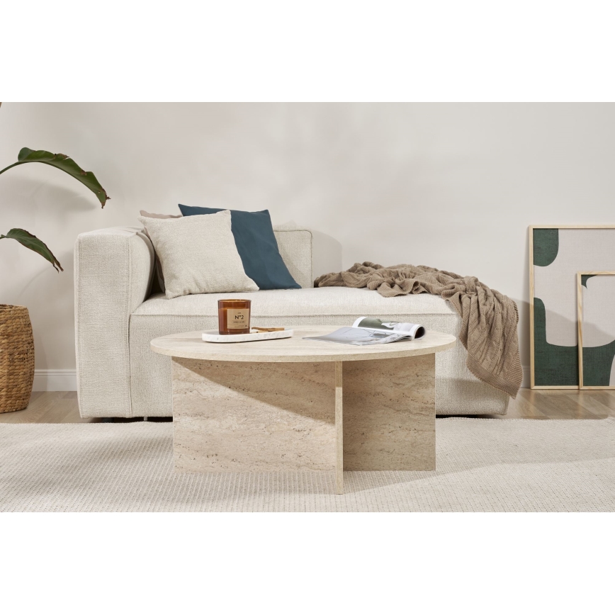 Table basse VERUM Ø 90 cm beige