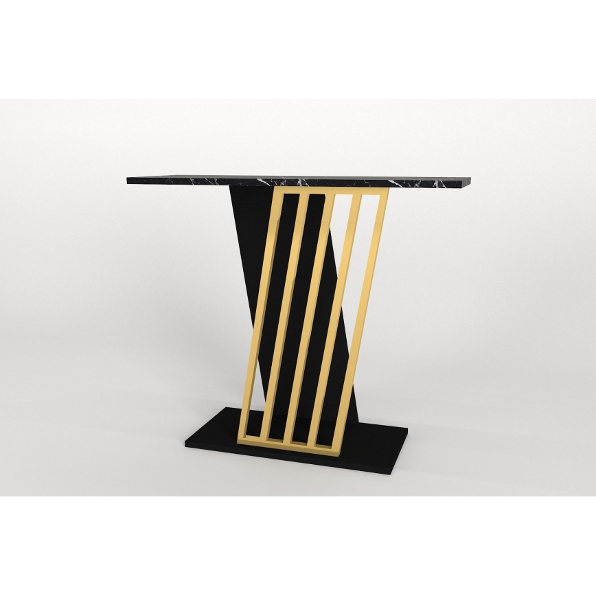 Table console GRAVITY 76,8x90 cm noir/doré