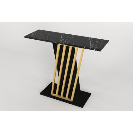 Table console GRAVITY 76,8x90 cm noir/doré