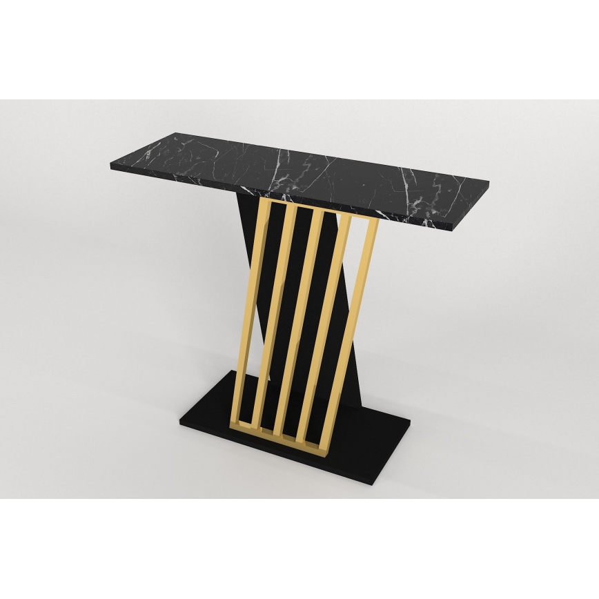 Table console GRAVITY 76,8x90 cm noir/doré