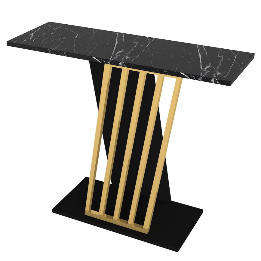 Table console GRAVITY 76,8x90 cm noir/doré
