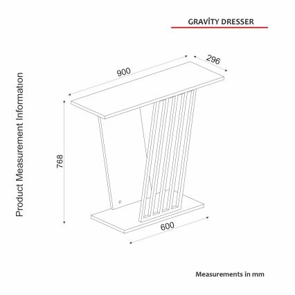 Table console GRAVITY 76,8x90 cm noir/doré