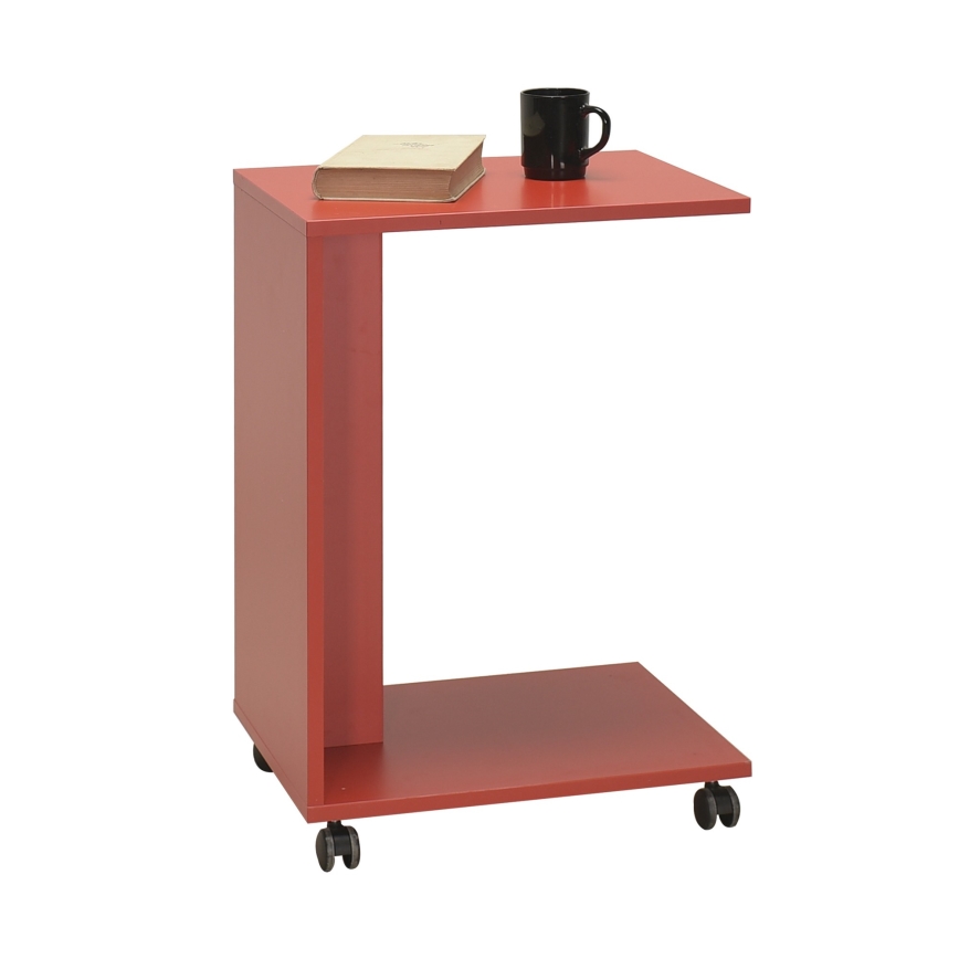 Table d'appoint 65x35 cm rouge