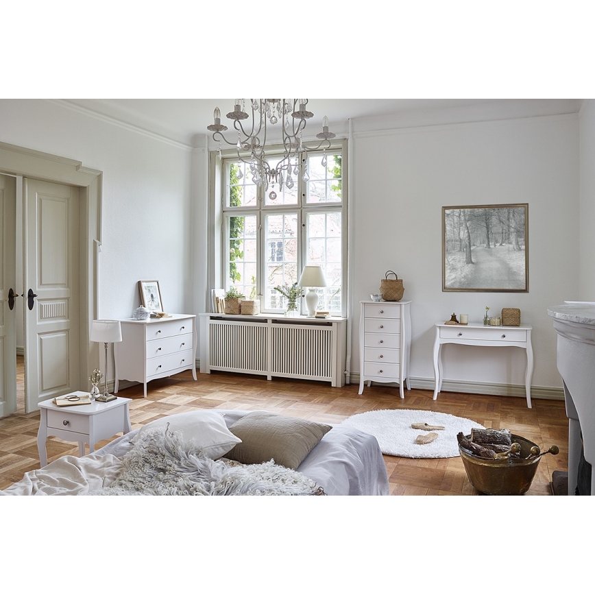Table d'appoint BAROQUE 55x96,5 cm blanc