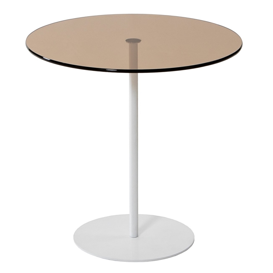 Table d'appoint CHILL 50x50 cm blanc/bronze