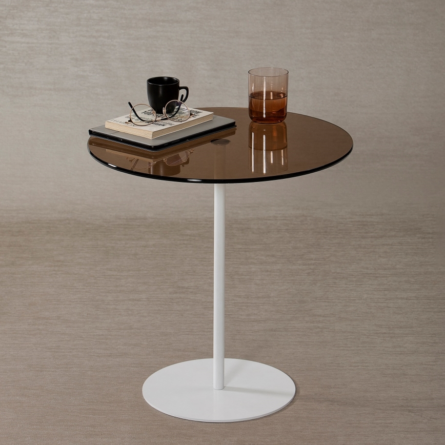 Table d'appoint CHILL 50x50 cm blanc/bronze