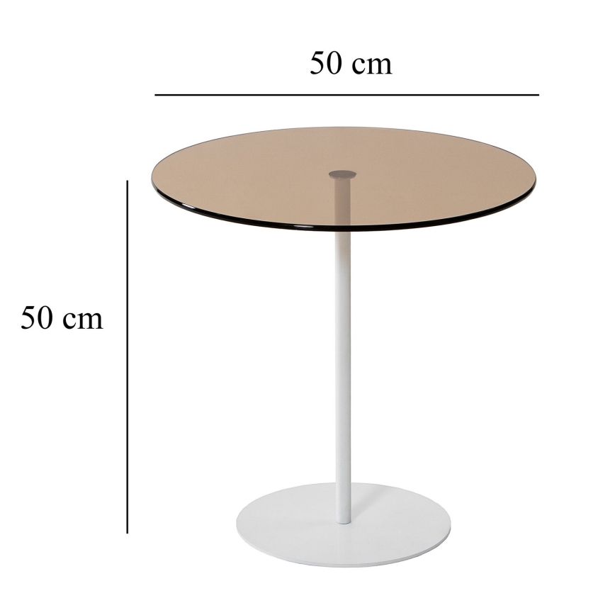 Table d'appoint CHILL 50x50 cm blanc/bronze