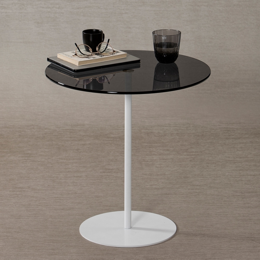 Table d'appoint CHILL 50x50 cm blanc/noir