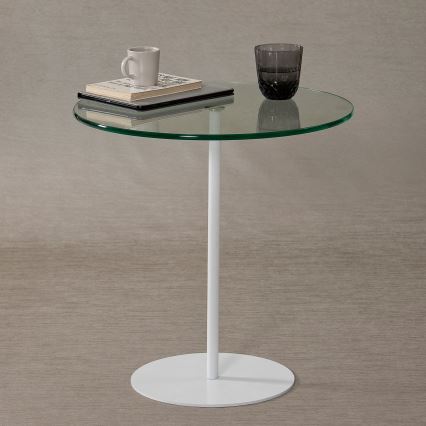 Table d'appoint CHILL 50x50 cm blanc/transparent