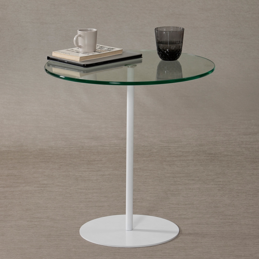 Table d'appoint CHILL 50x50 cm blanc/transparent