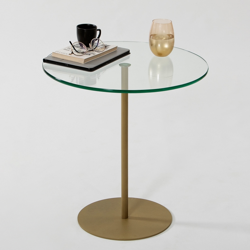 Table d'appoint CHILL 50x50 cm doré/transparent
