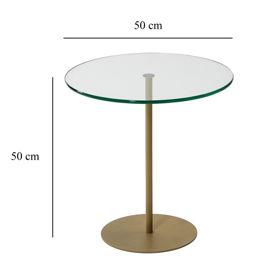 Table d'appoint CHILL 50x50 cm doré/transparent