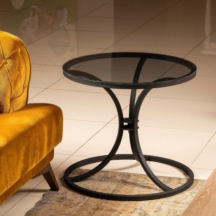 Table d'appoint CORLEAONE 57,8x60 cm noir