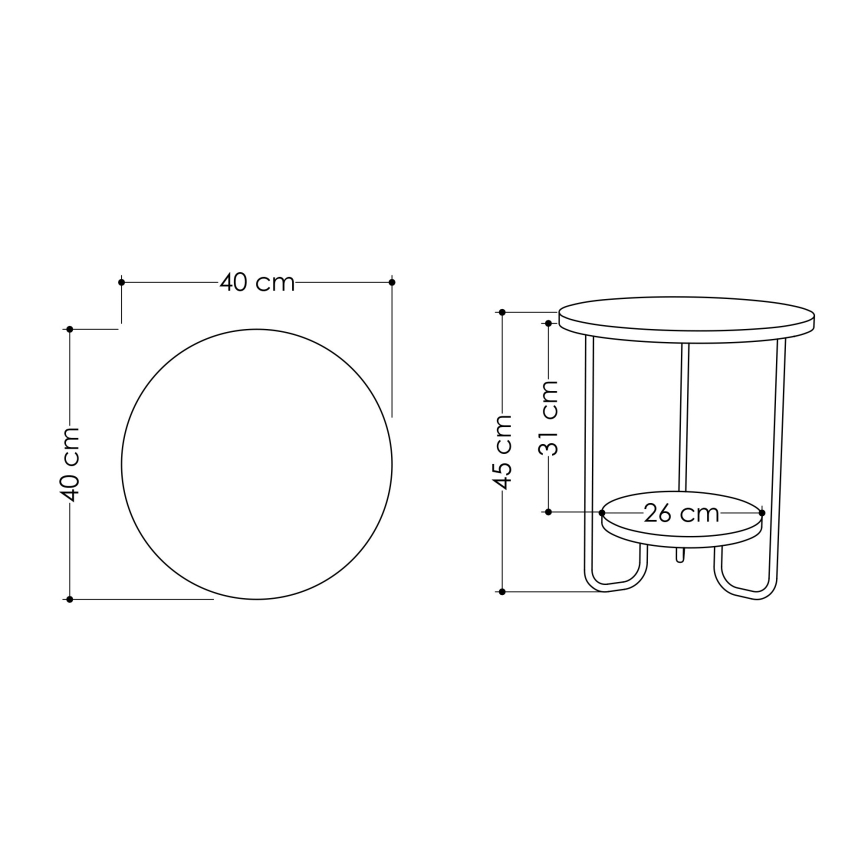 Table d'appoint CORRO 45x40 cm marron