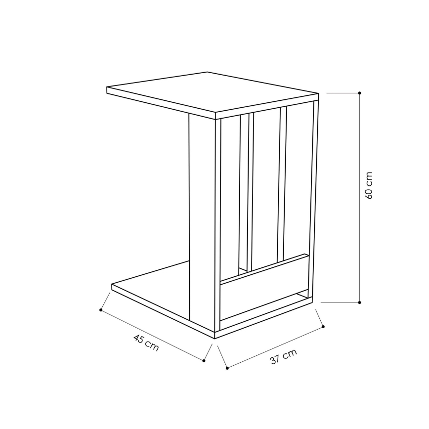 Table d'appoint EDI 60x45 cm anthracite