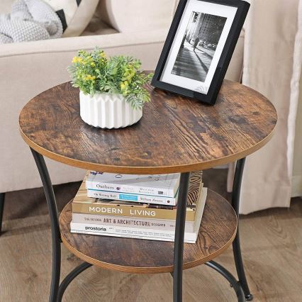 Table d'appoint ELDUR marron/noir