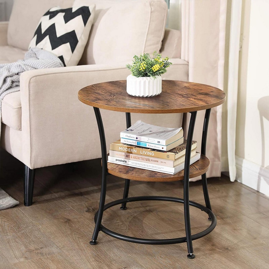 Table d'appoint ELDUR marron/noir