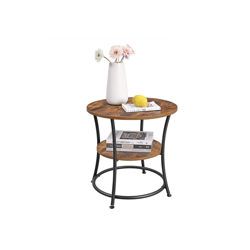 Table d'appoint ELDUR marron/noir