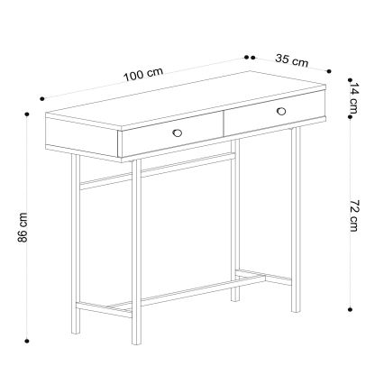 Table d'appoint ESTA 86x100 cm marron