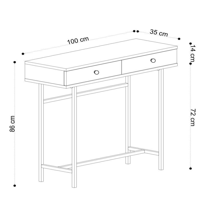 Table d'appoint ESTA 86x100 cm marron