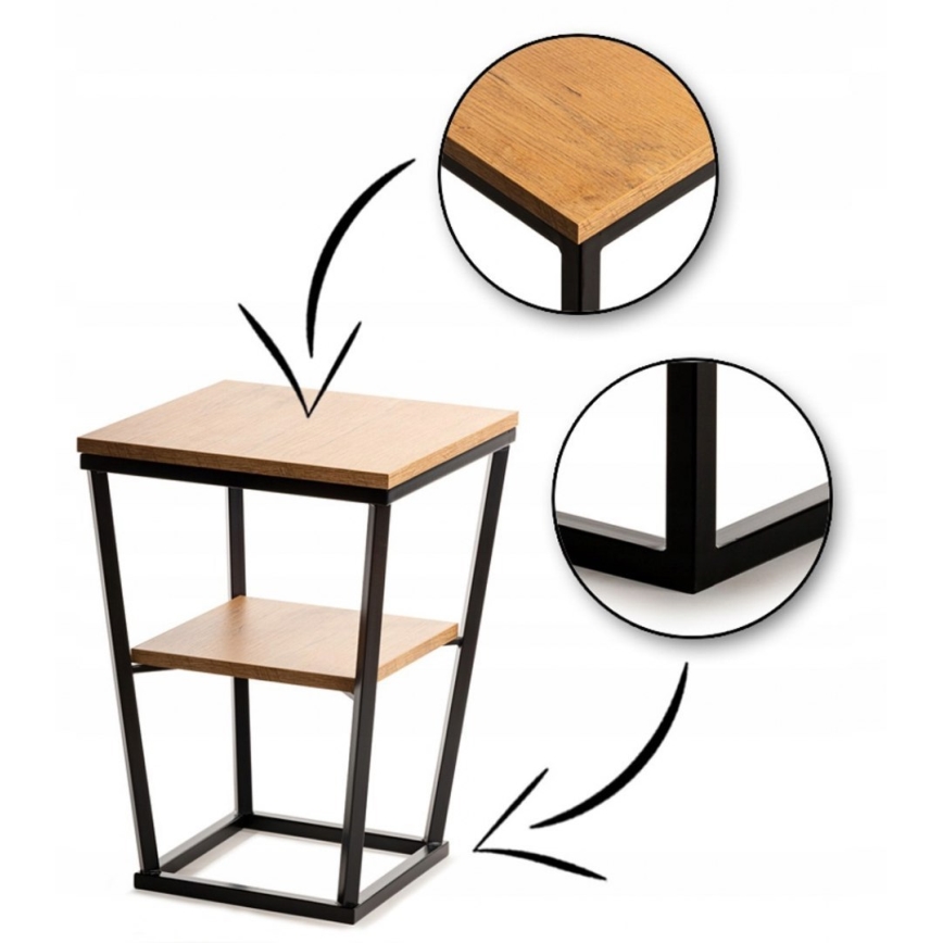 Table d'appoint EXPAND 57x40 cm noire/marron