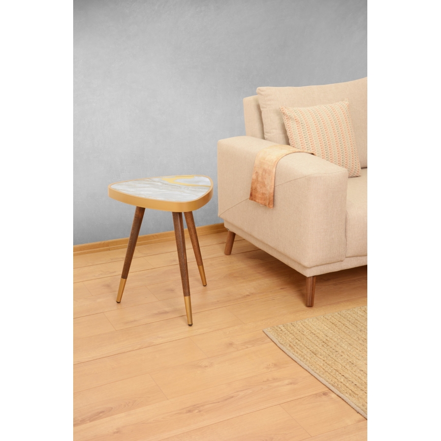 Table d'appoint GOLDEN 45x45 cm doré/marron