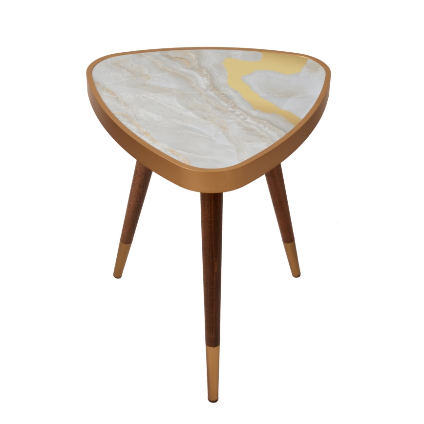 Table d'appoint GOLDEN 45x45 cm doré/marron