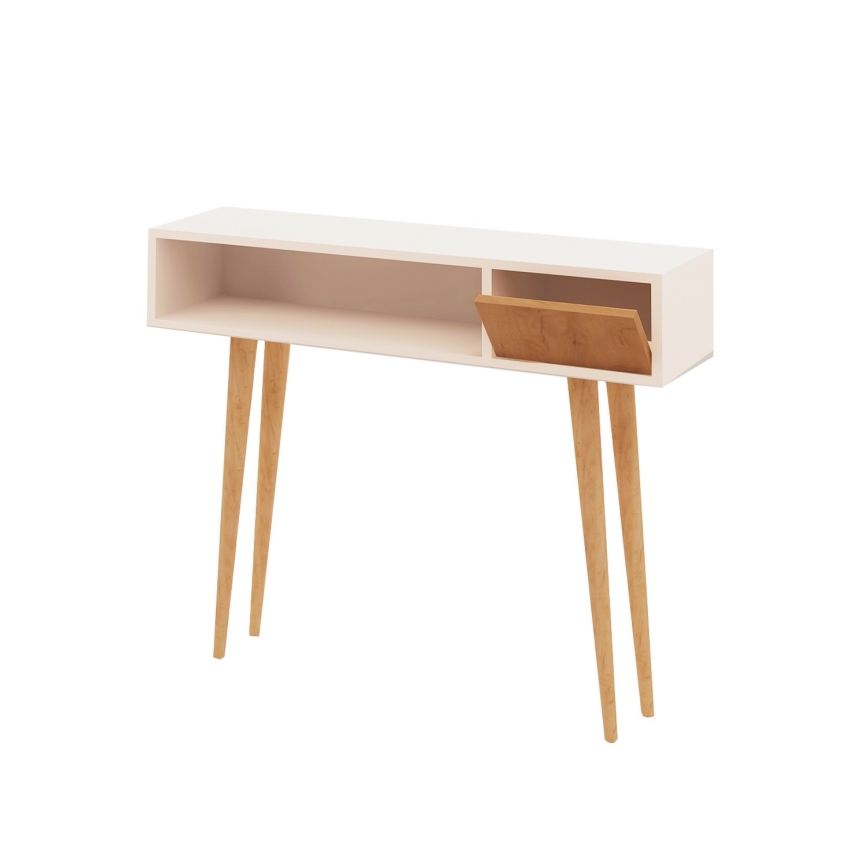 Table d'appoint KIOGI 94x100 cm blanche/beige