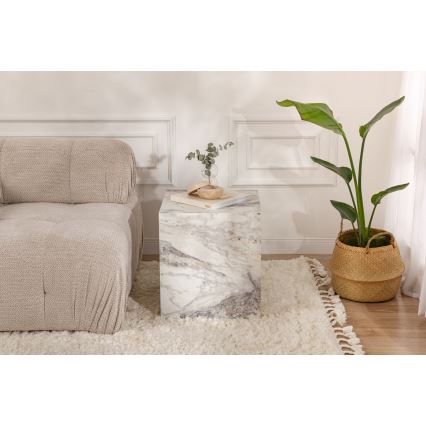 Table d'appoint KUP 50x45 cm décor en marbre