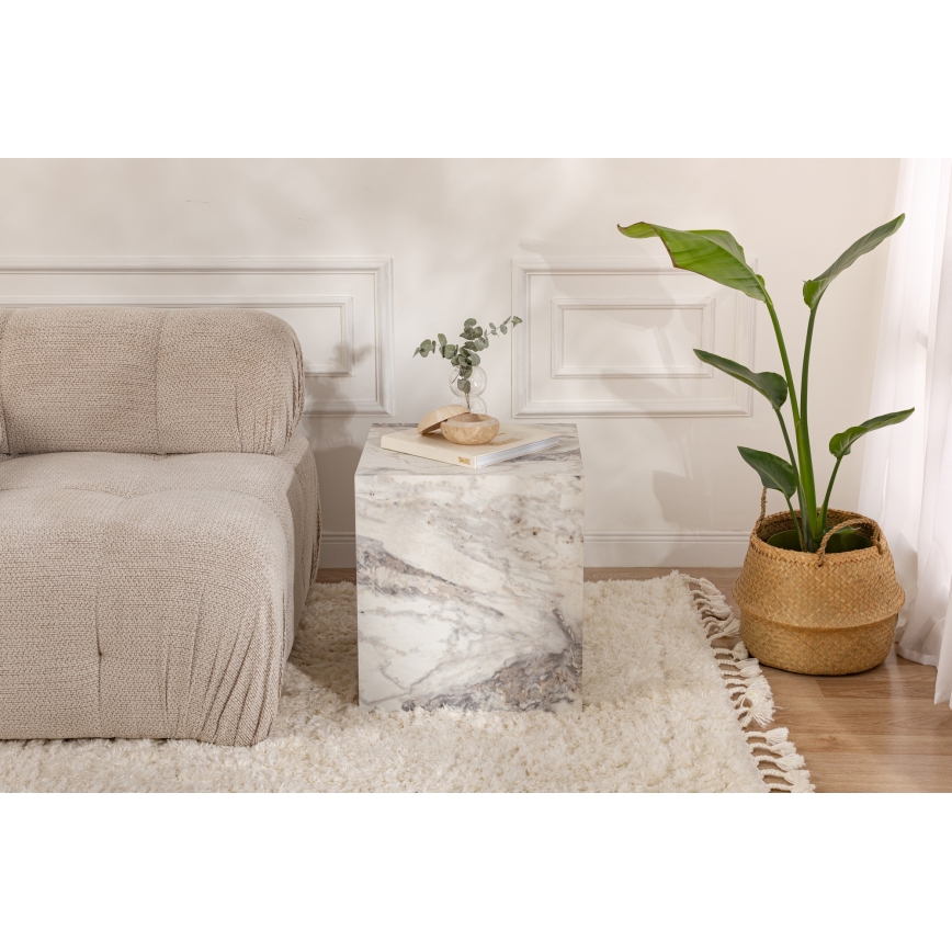 Table d'appoint KUP 50x45 cm décor en marbre