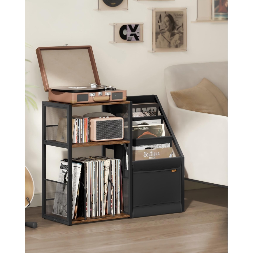 Table d'appoint LUVOR 81x30 cm marron/noir
