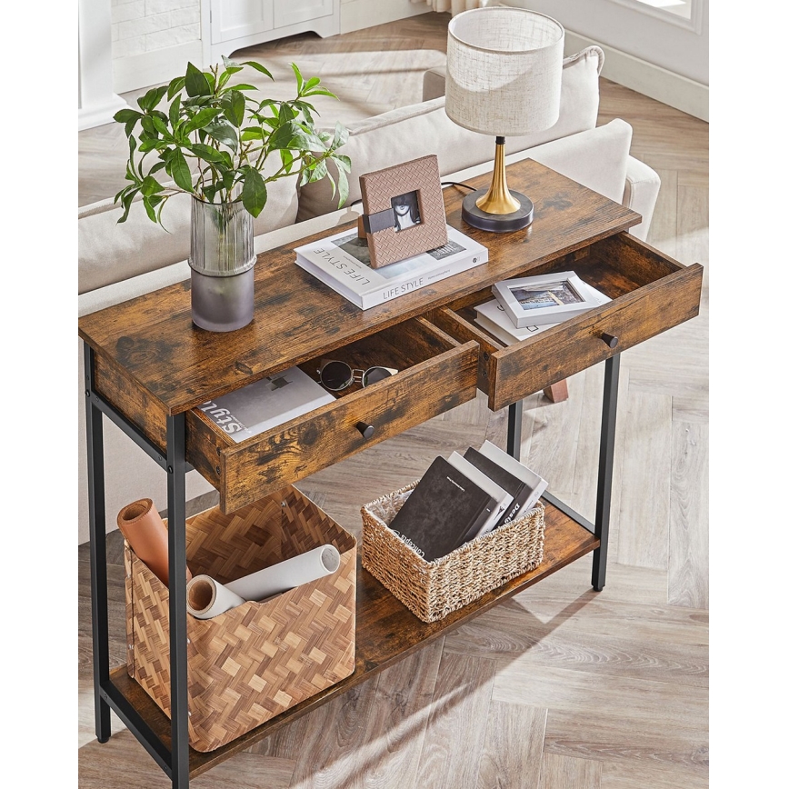 Table d'appoint LUVOR marron/noir