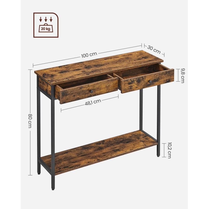Table d'appoint LUVOR marron/noir