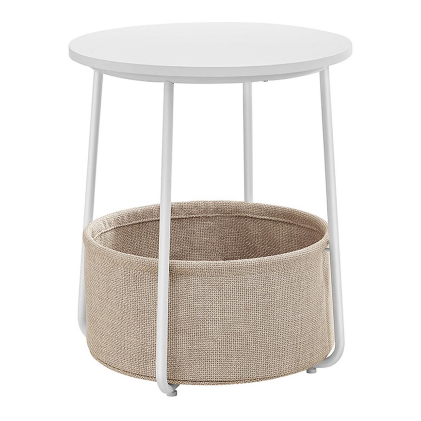 Table d'appoint NOIRA blanche/marron clair