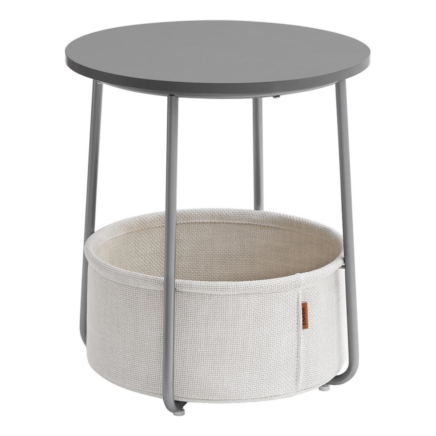 Table d'appoint NOIRA grise/blanche