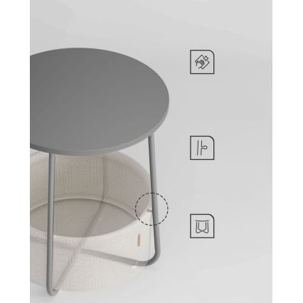 Table d'appoint NOIRA grise/blanche