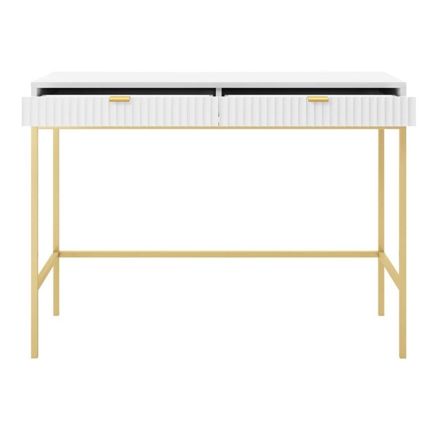 Table d'appoint NOVA 77x104 cm blanc/doré
