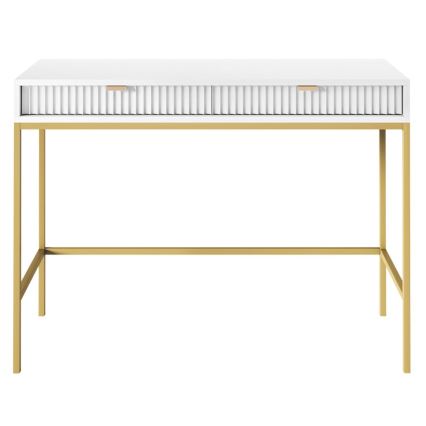 Table d'appoint NOVA 77x104 cm blanc/doré