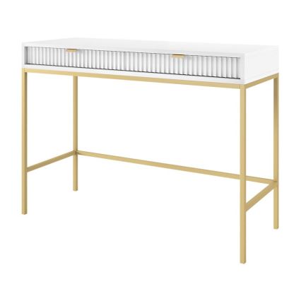 Table d'appoint NOVA 77x104 cm blanc/doré